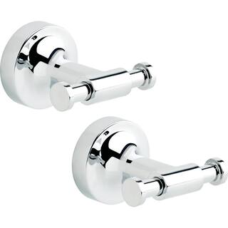 Franklin Brass Voisin Wall Mounted Multi-Purpose Double Towel Hook in Polished Chrome (2-Pack) VOI35-PC-K2