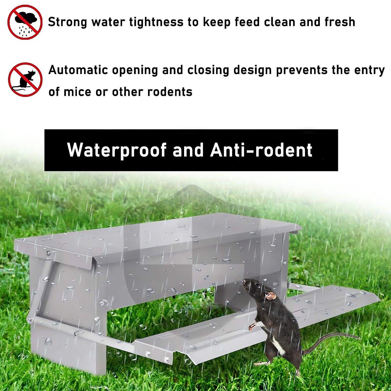 Automatic Treadle Chicken Poultry Chook Feeder Trough Ratproof Metal W12606447