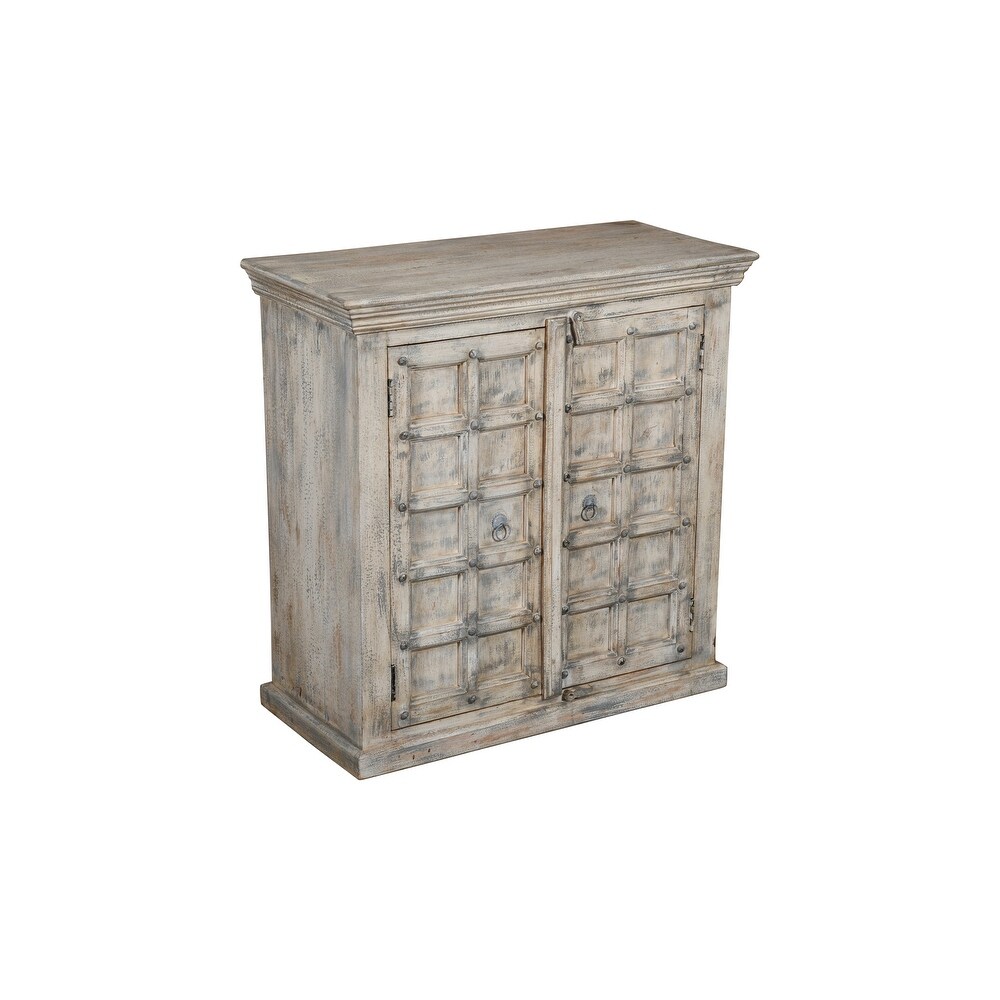 Dale White Distressed Antique 2 Door Accent Cabinet