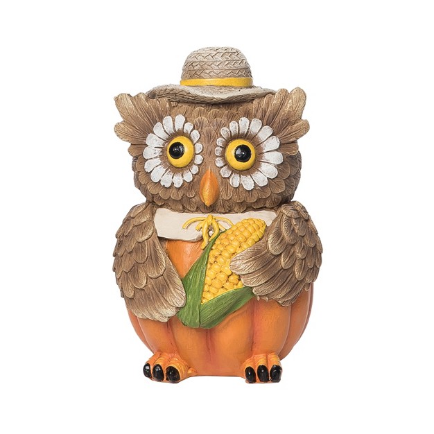 Gallerie Ii Owl W give Thanks Pumpkin Figurine