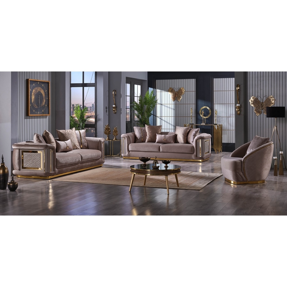 Elanga 3 Pieces Living Room Set 2 Sofa 1 Chair