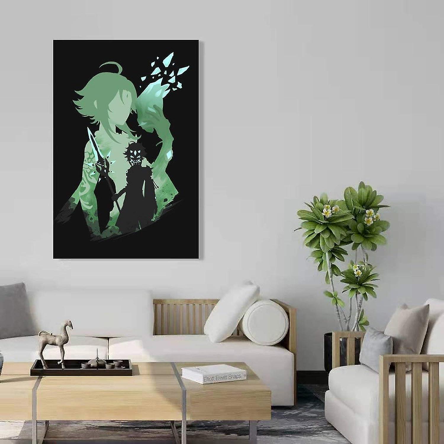 Anime Posters Xiao Genshin Impact Poster Decorative Painting Canvas Wall Art Living Room Posters Bedroom Painting 1218inch(3045cm) - -