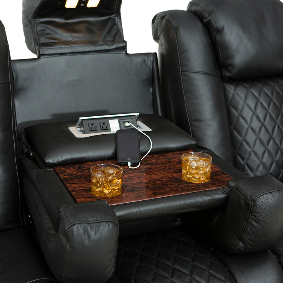 Seatcraft Anthem Home Theater Seating Leather Power Recline Sofa   Transitional   Theater Seating   by Stargate Cinema  Houzz