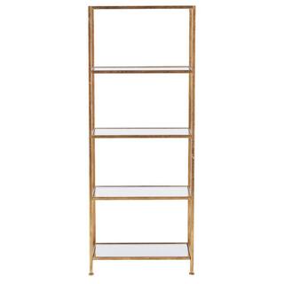 Home Decorators Collection 62 in. Gold Leaf Metal 4-shelf Accent Bookcase with Open Back V183104XXA-NP