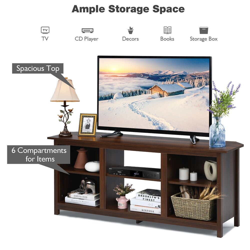 Costway TV Stand 58 inch Entertainment Media Console Center Up to 65   58'' x 16'' x 24''