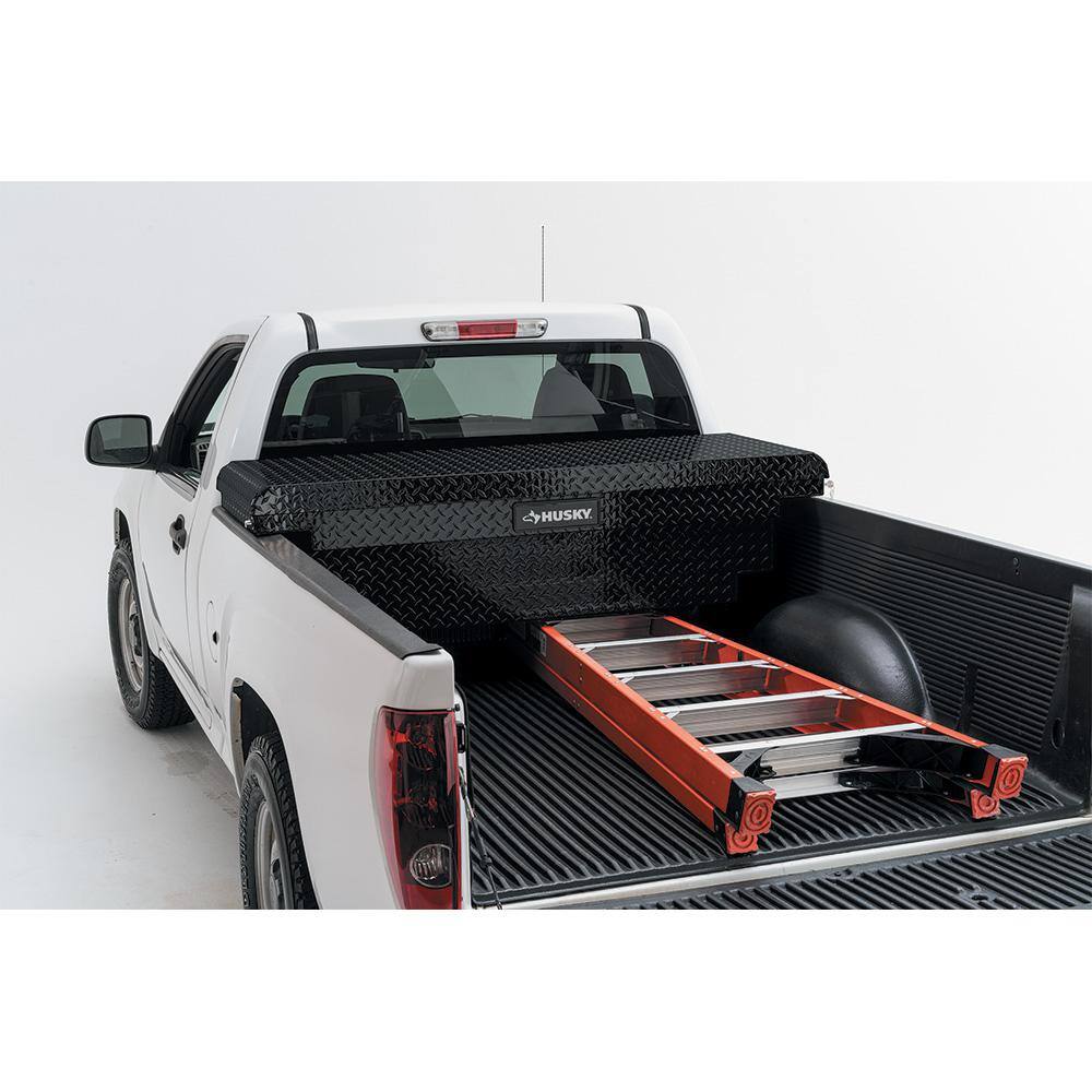 Husky 61.86 in. Matte Black Aluminum Low Profile Mid-Size Crossbed Truck Tool Box 102102-53-01