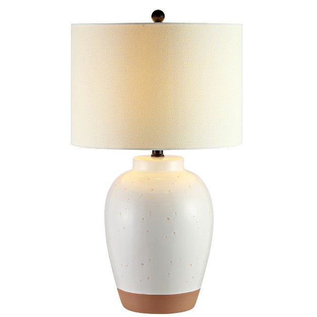 Portcia Table Lamp Speckled Ivory Glaze Safavieh