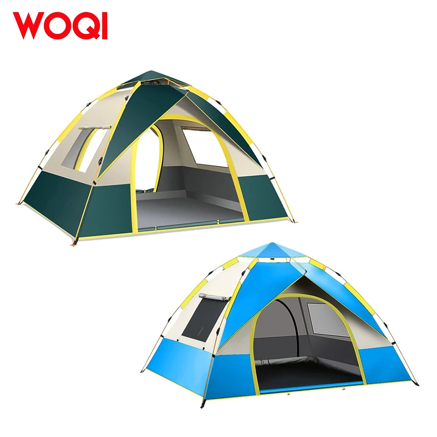 WOQI 4 person family camping tent  waterproof and windproof  outdoor backpacking and hiking