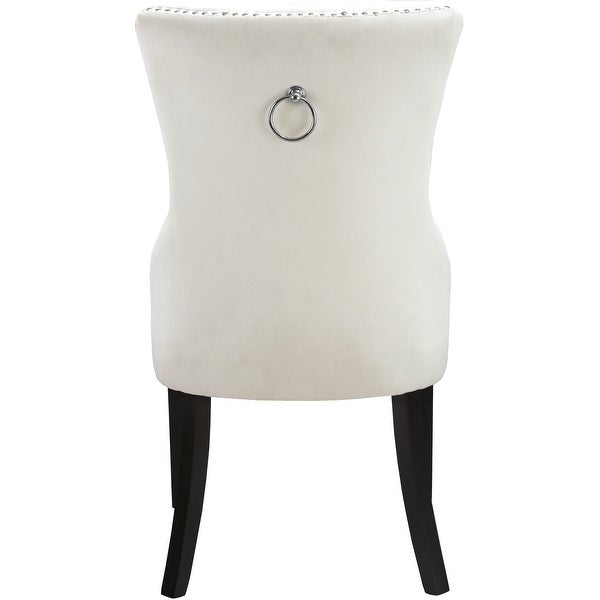 Nikki Cream Velvet Dining Chair (Set of 2)