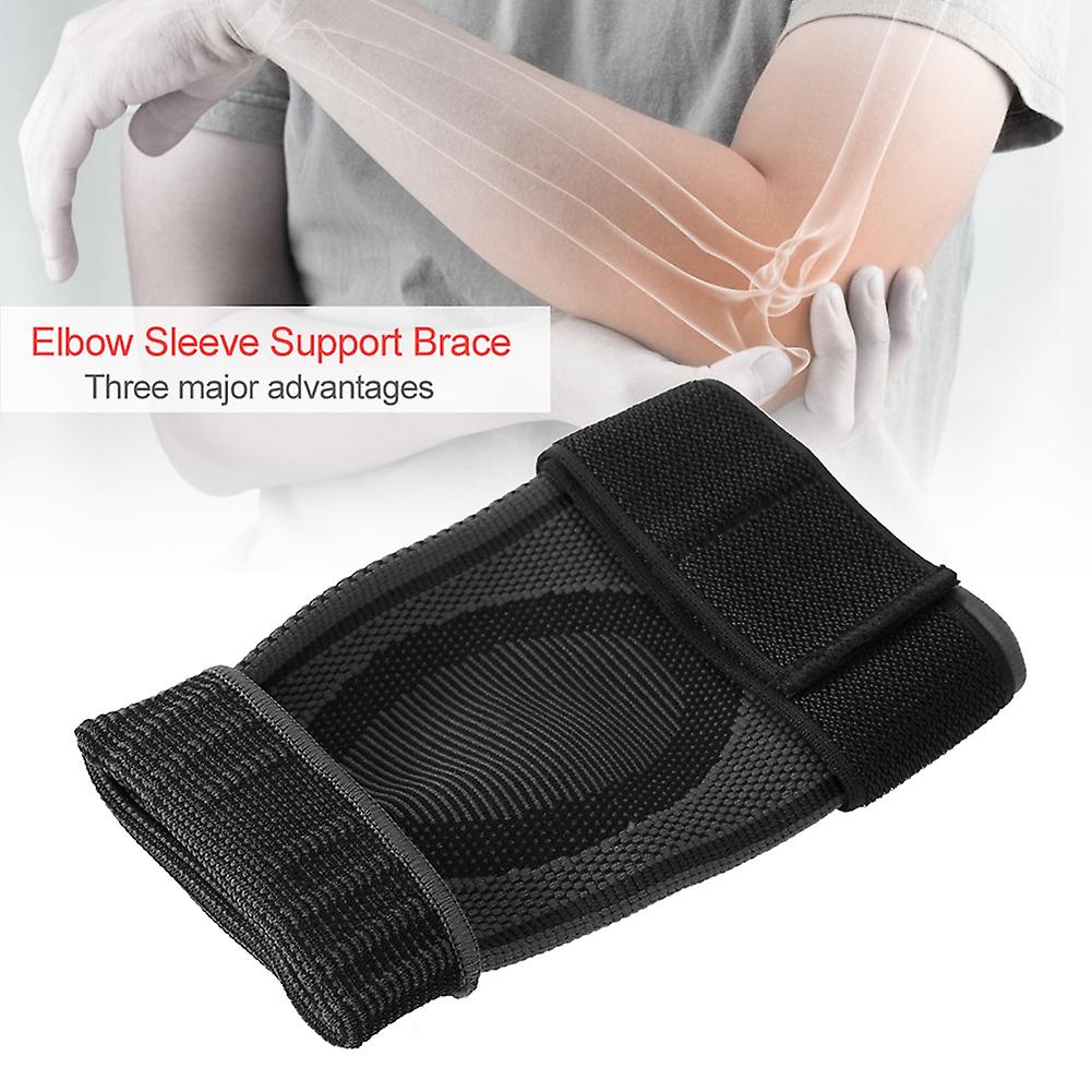 Elbow Sleeve Compression Support Brace Elastic Bandage Sports Guard Pad Black M