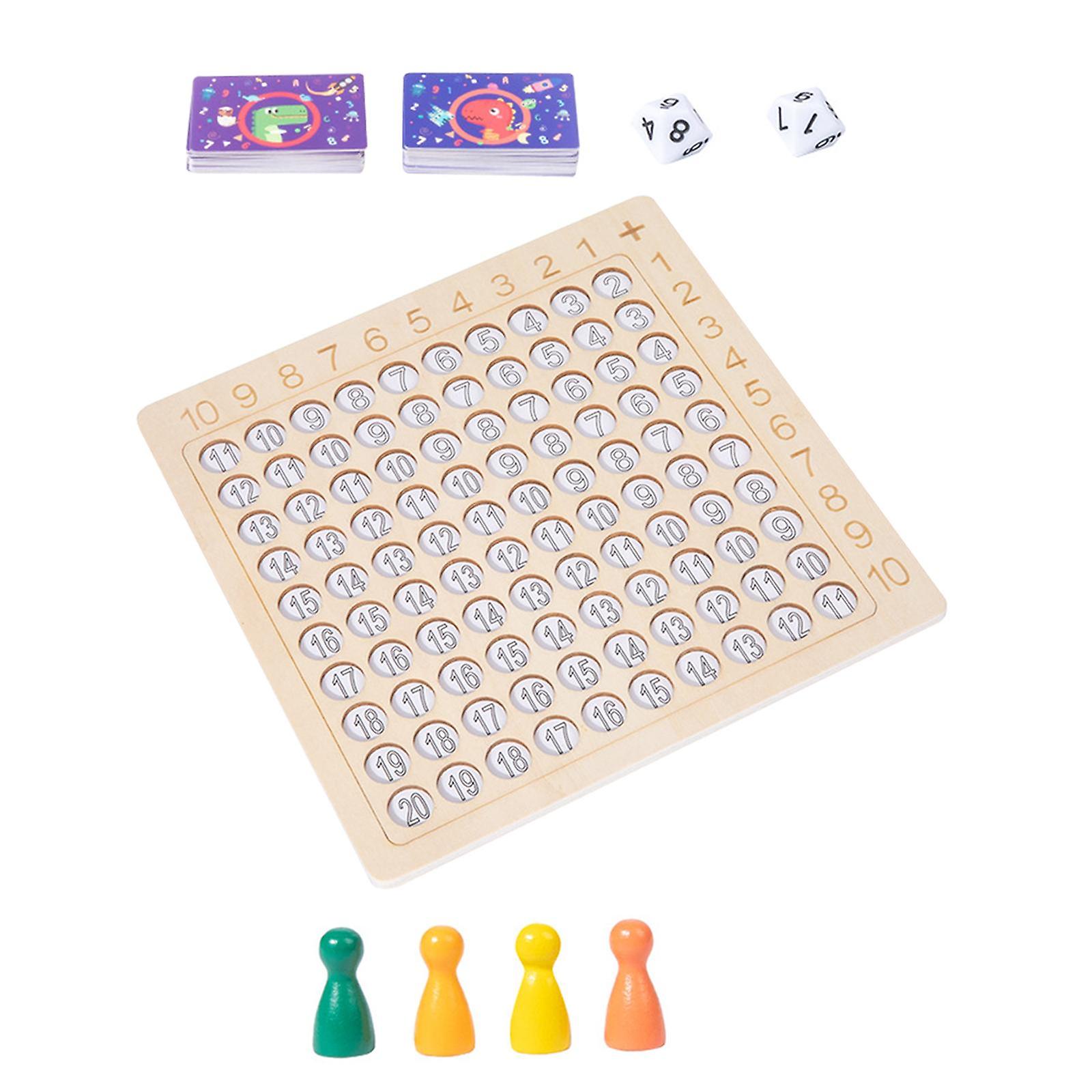 2 In 1 Wooden Multiplication Addition Board Game For Children Preschool Kids