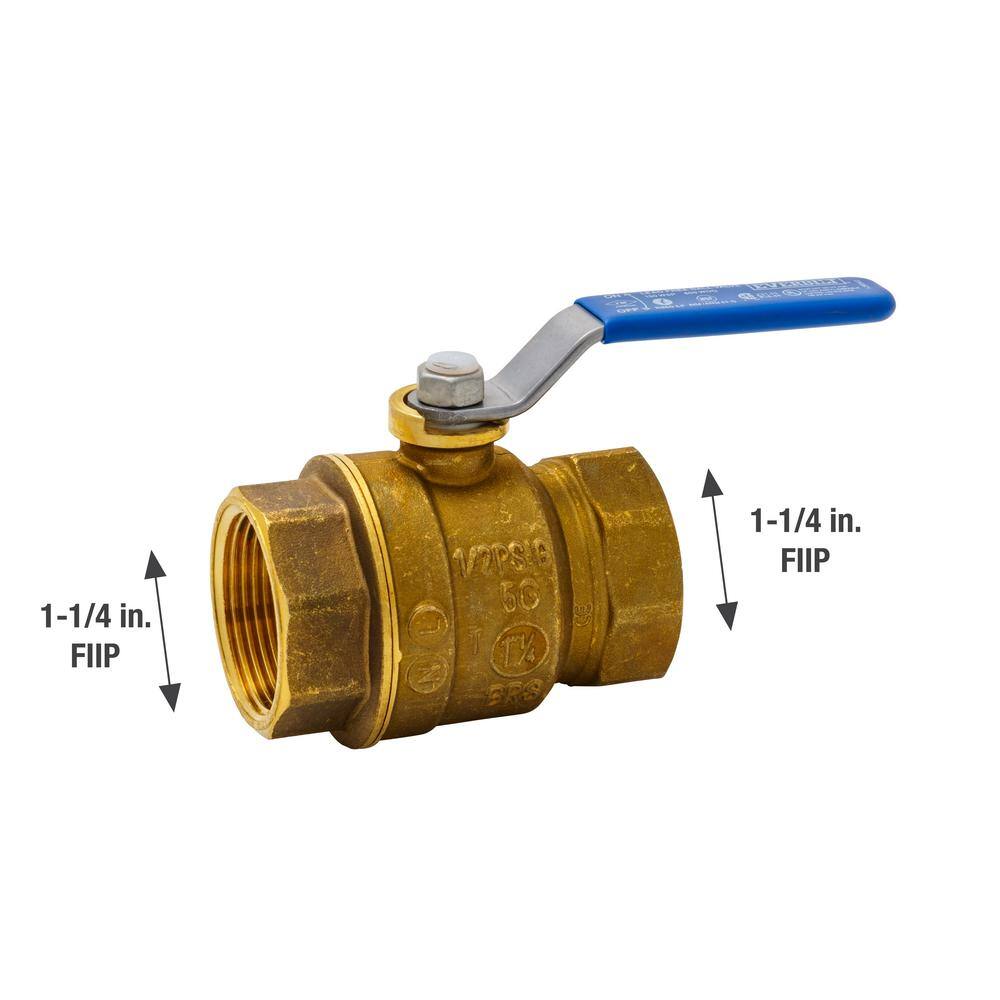 Everbilt 1-14 in. Brass FIP X FIP Ball Valve 107-406EB