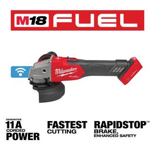 MW M18 FUEL 18V Lithium-Ion Brushless Cordless 4-12 in.5 in. Braking Grinder with Slide Switch (Tool-Only) 2883-20