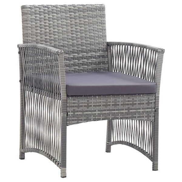 4 Piece Garden Lounge Set with Cushion Poly Rattan Anthracite - Overstock - 35107494