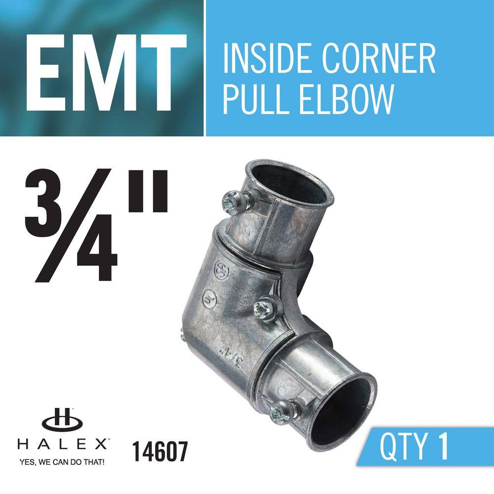 Halex 34 in. Electrical Metallic Tube (EMT) Inside Corner Pull Elbow 14607