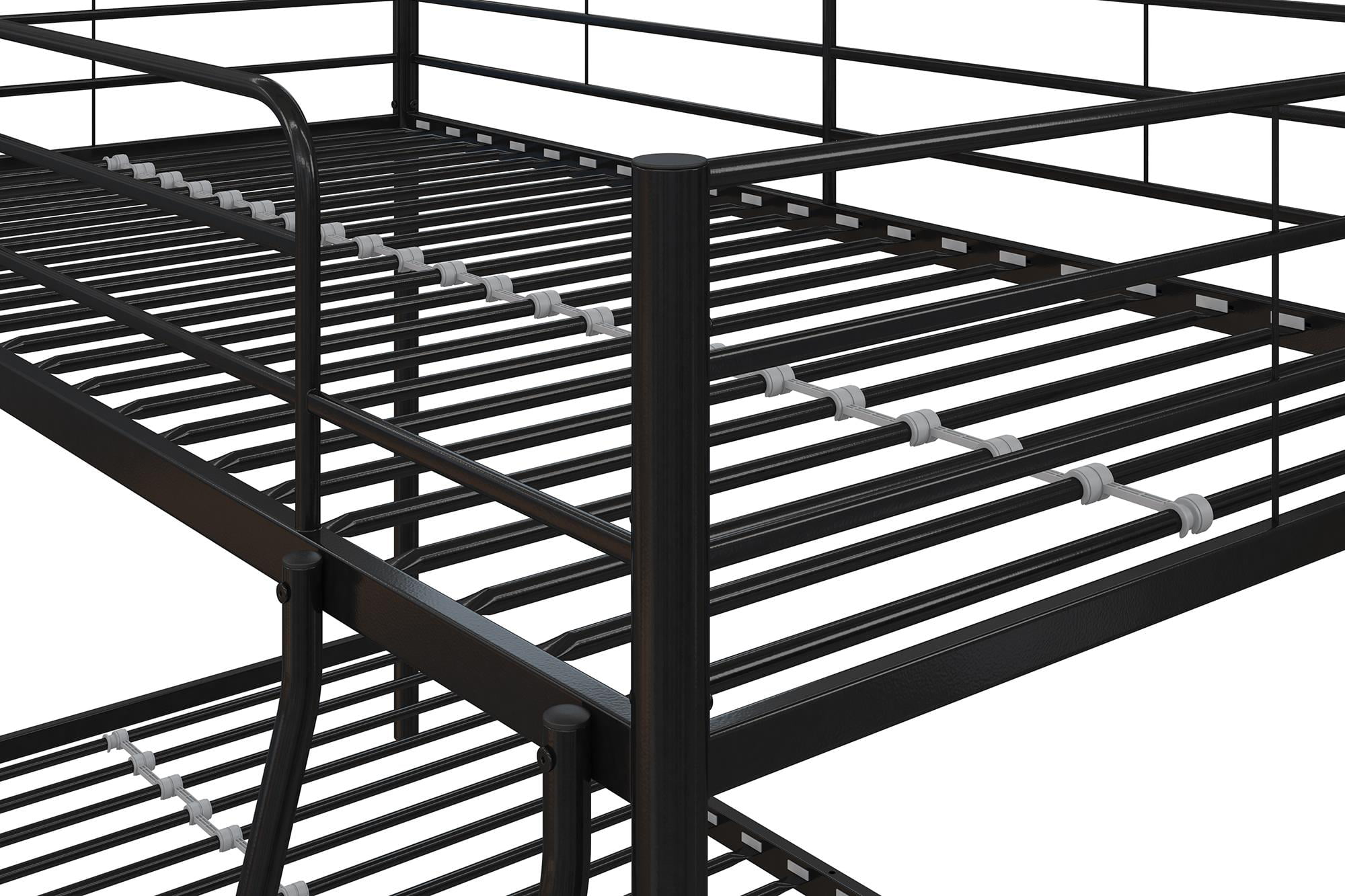 Mainstays Small Space Junior Twin over Twin Metal Bunk Bed, Black