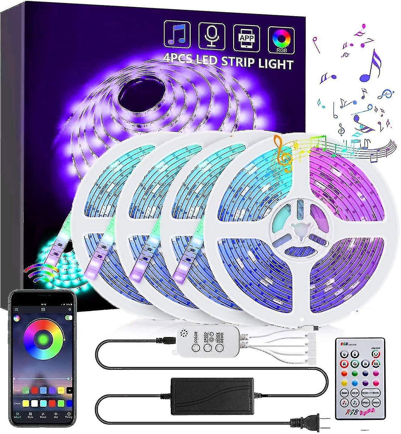 Led Strip， Bluetooth Led Strip， Led Light String With Remote Control， Controllable Via App， 20m Self-adhesive Led Strip With 360 Lights + 23 Button C