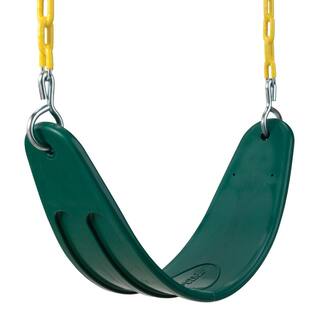 Gorilla Playsets Deluxe Green Belt Swing with Yellow Chains 04-0039-GY