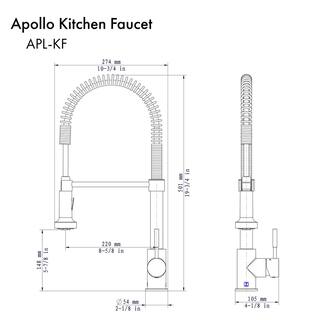 ZLINE Kitchen and Bath ZLINE Apollo Kitchen Faucet in Matte Black (APL-KF-MB) APL-KF-MB