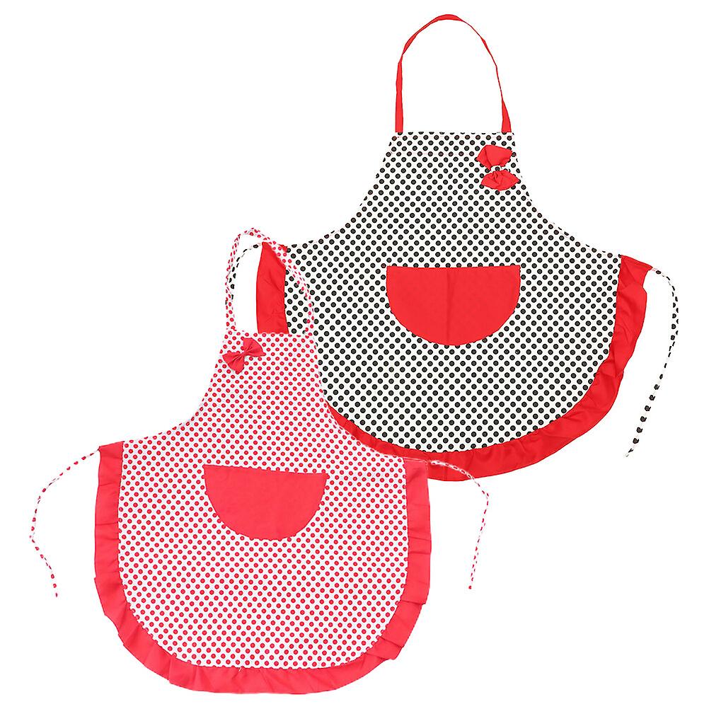 2pcs Dot Pattern Aprons Canvas Aprons Funny Aprons Restaurant Aprons Cooking Aprons