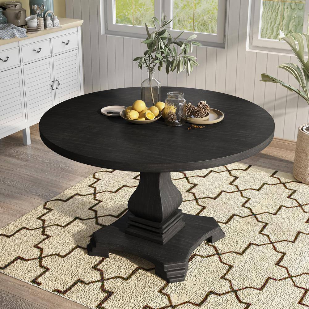 Furniture of America Dvoralia 48 in. Round Brown Wood Dining Table (Seats 4) IDF-3840RT