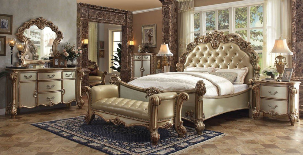 Emma Mason Signature Paragon Chaise in Gold Patina   Victorian   Accent Chests And Cabinets   by Emma Mason  Houzz