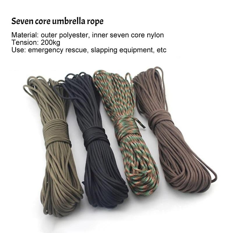 4mm 31m 7 Stand Knife Lanyard Army Green Black Escape Rope Climbing Lanyard Tent Rope Outdoor