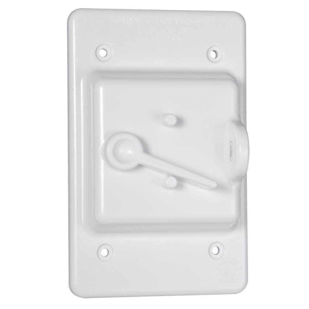 BELL N3R Polycarbonate White 1-Gang Weatherproof Toggle Switch Cover for Small and Large Head Switches PTC100WH