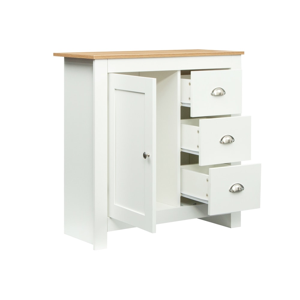 Kitchen Sideboard Buffet Storage Cabinet with 3 Drawers and Door