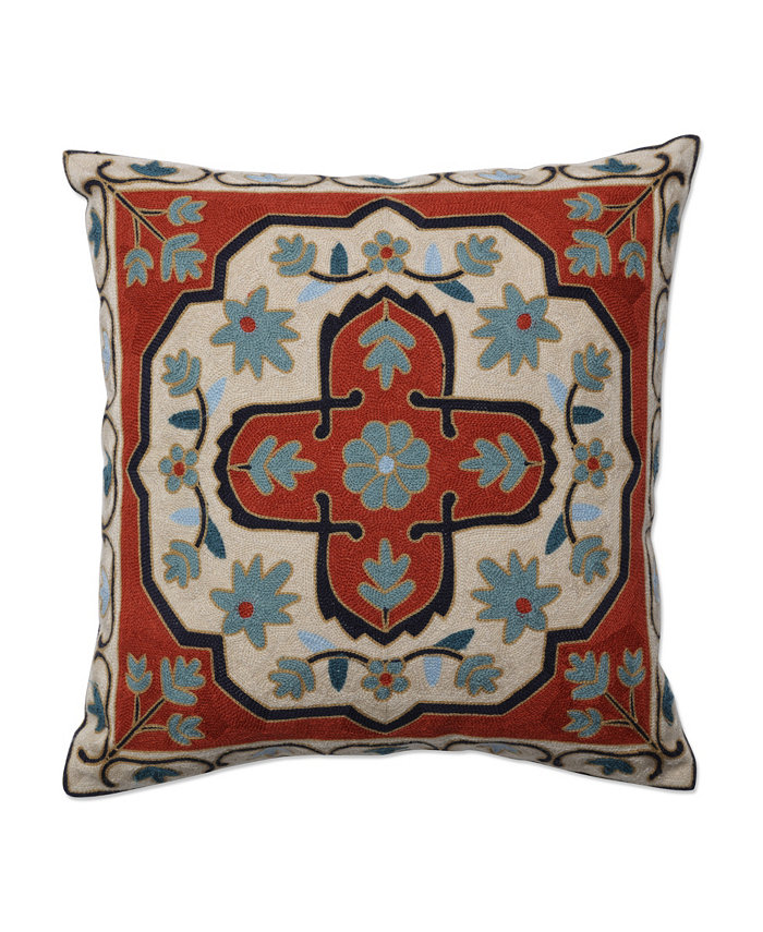 Pillow Perfect Crewel Embroidered Decorative Pillow， 16.5