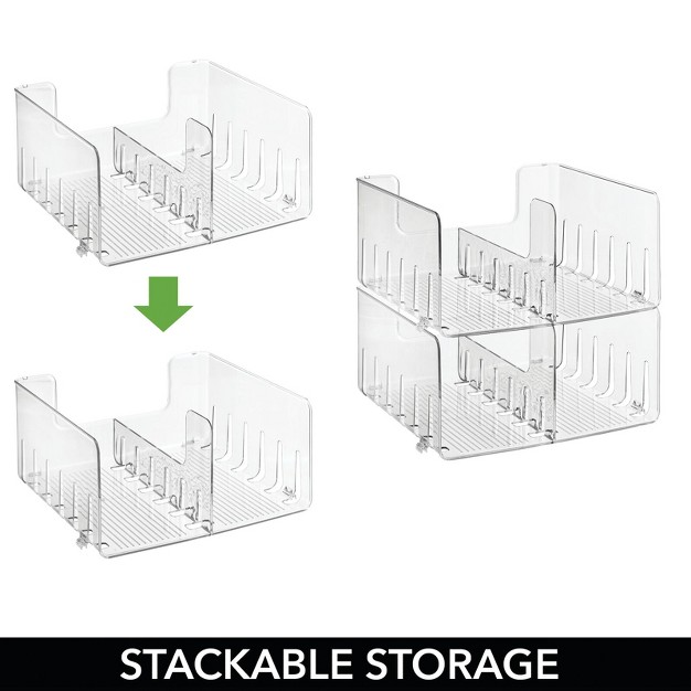 Mdesign Stackable Closet Plastic Storage Organizer Divider 6 Pack Clear