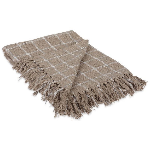 Checked Plaid Throw Blanket Stone Design Imports