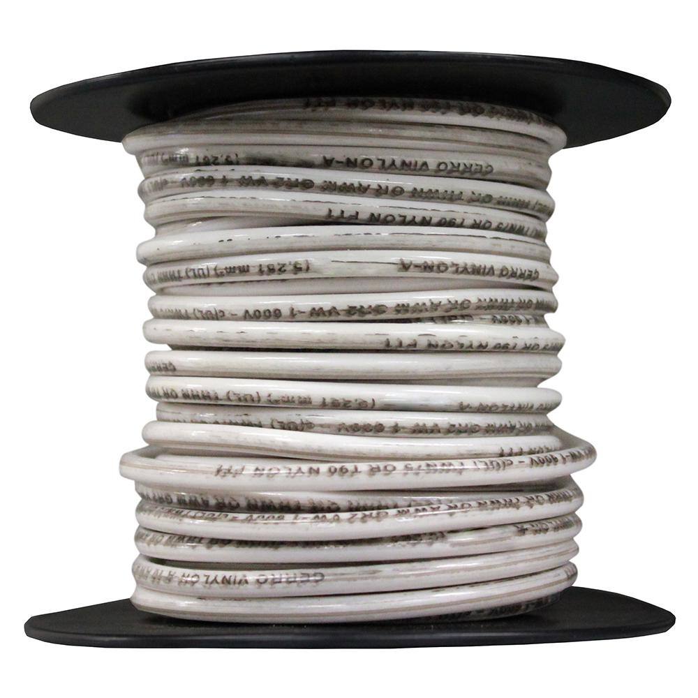 Cerrowire 25 ft. 10 Gauge White Stranded Copper THHN Wire 112-3802A