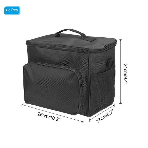 2 Pcs Lunch Box for Women/Men， Insulated Lunch Bag， 9.4x6.7x10.2 Inch