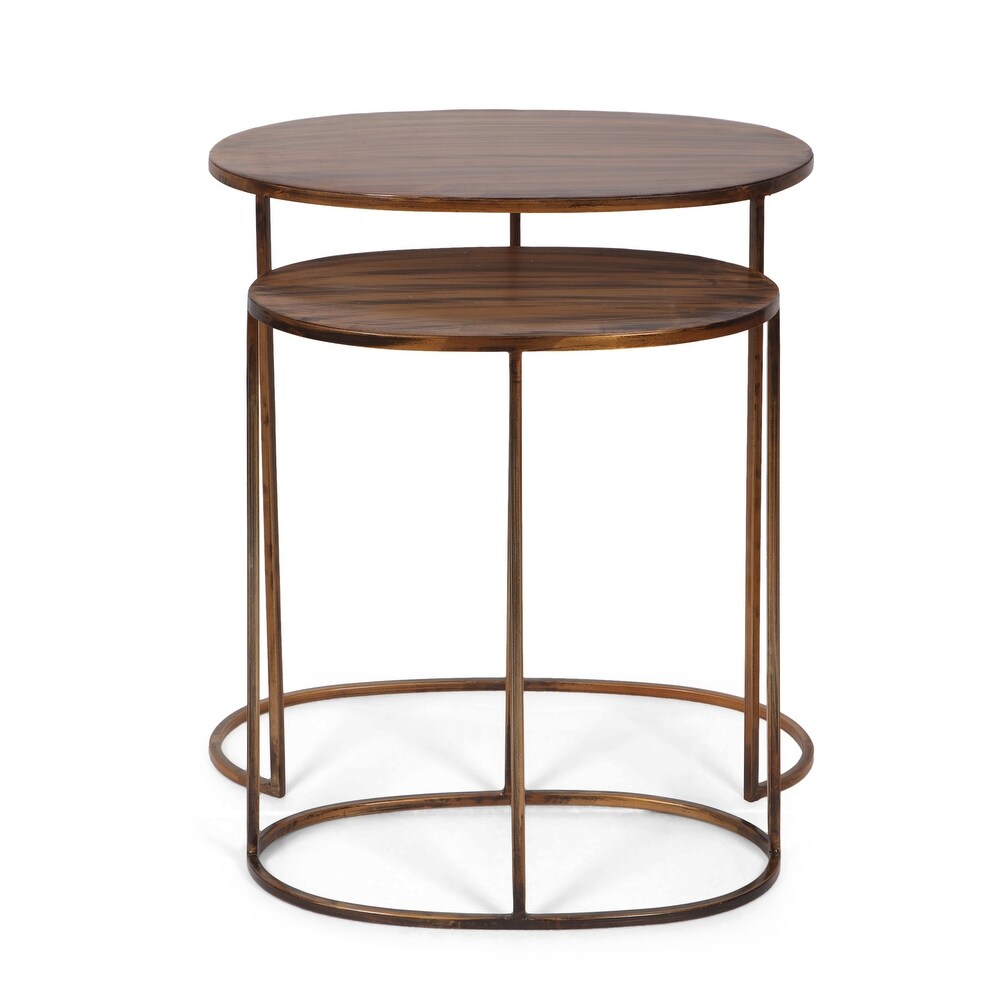 Wilsey Handcrafted Oval Nesting Tables by Christopher Knight Home