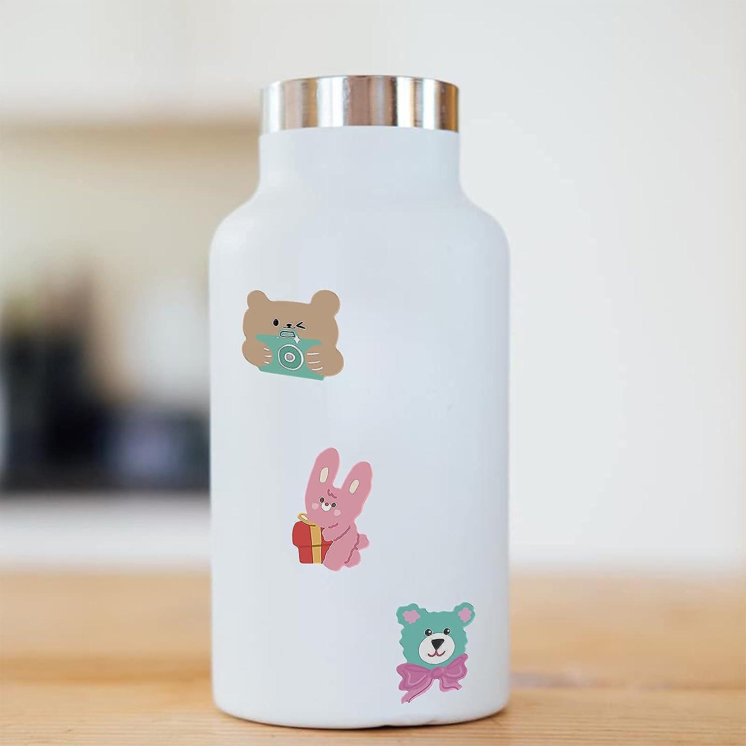 50pcs Korean Bear Stickers For Laptop ， Cute Cartoon Stickers Waterproof Vinyl Stickers For Water Bottle Scrapbooking Moctorcycle Skateboard Computer