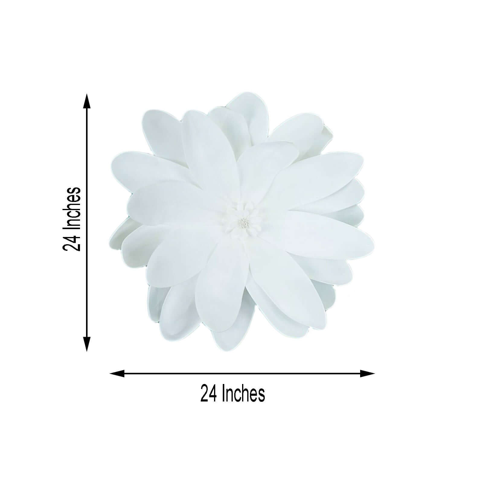 2 Pack White Life-Like Soft Foam Craft Dahlia Flower Heads 24