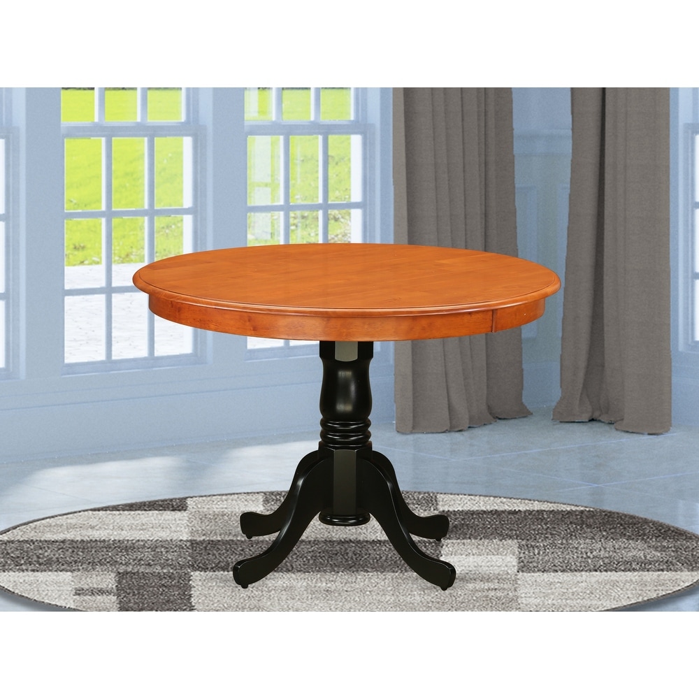 East West Furniture Hartland Dining Table   a Round Table Top with Pedestal Base(Finish Options)