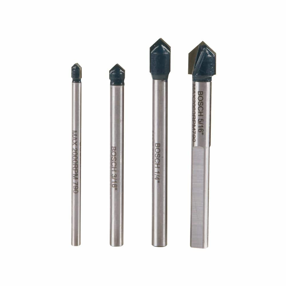 Bosch Glass and Tile Carbide Tipped Drill Bit Set (4-Piece) GT2000