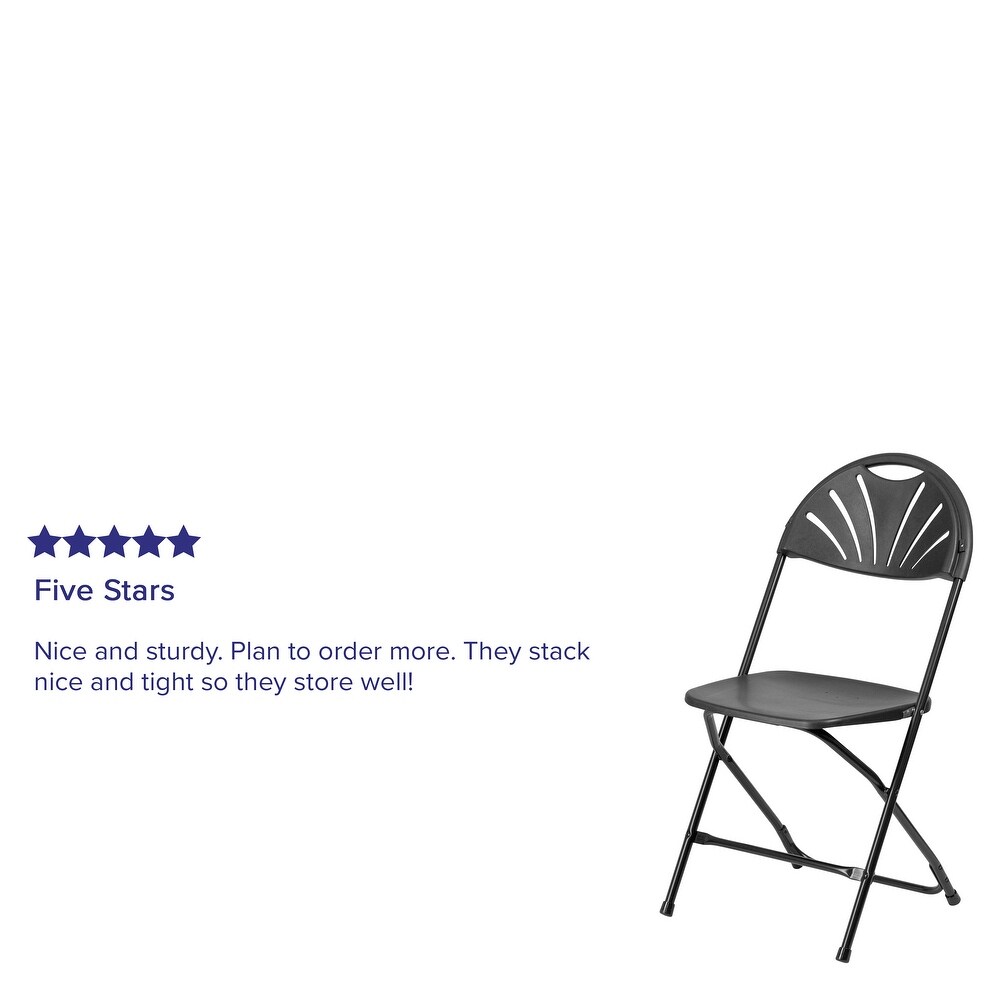 Plastic Fan Back Folding Chair (Set of 2)