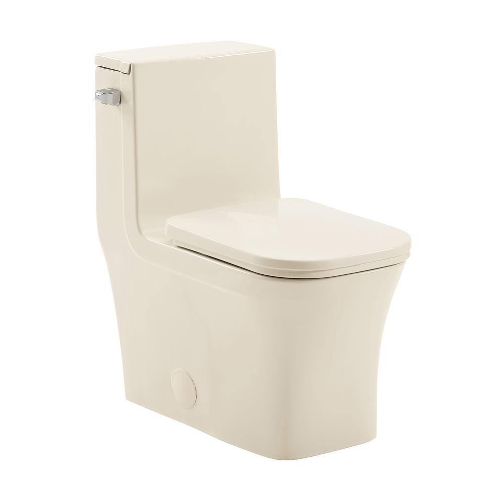 Swiss Madison Concorde 1-Piece 1.28 GPF Single Flush Square Toilet in Bisque Seat Included SM-1T107BQ