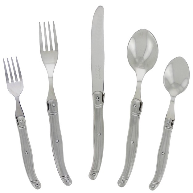 French Home Laguoile 20pc Stainless Steel Silverware Set Silver