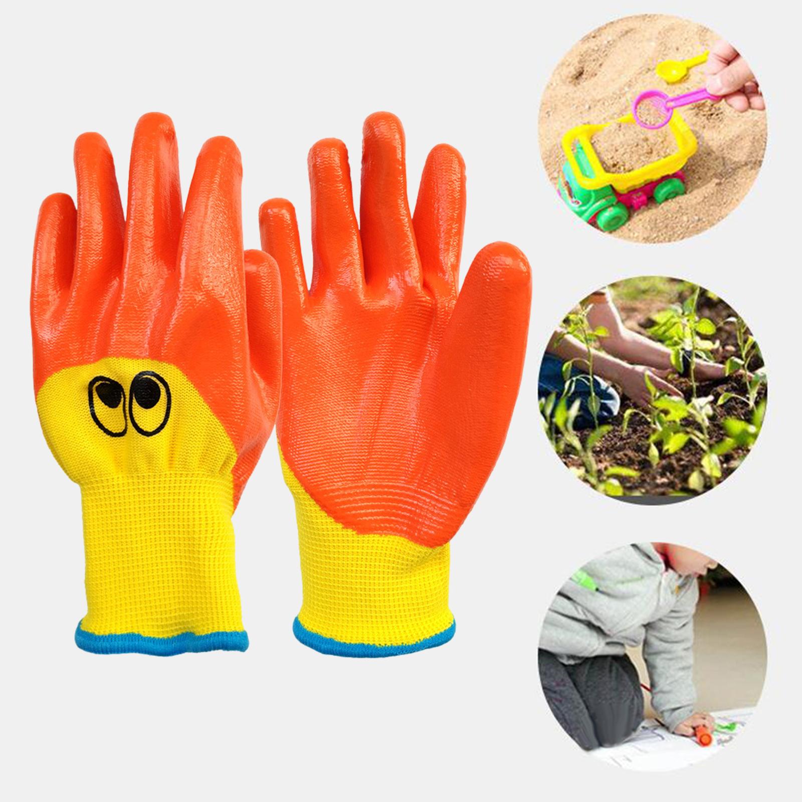 Kids Gardening Gloves, Rubber Coated Gloves for , , Non Slip, Washable Gloves with Rubber Coated Palm for 4 to 8