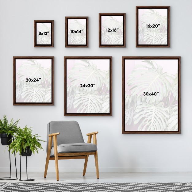 Americanflat Wild Monstera By Sisi And Seb Floating Canvas Frame Modern Wall Art Decor