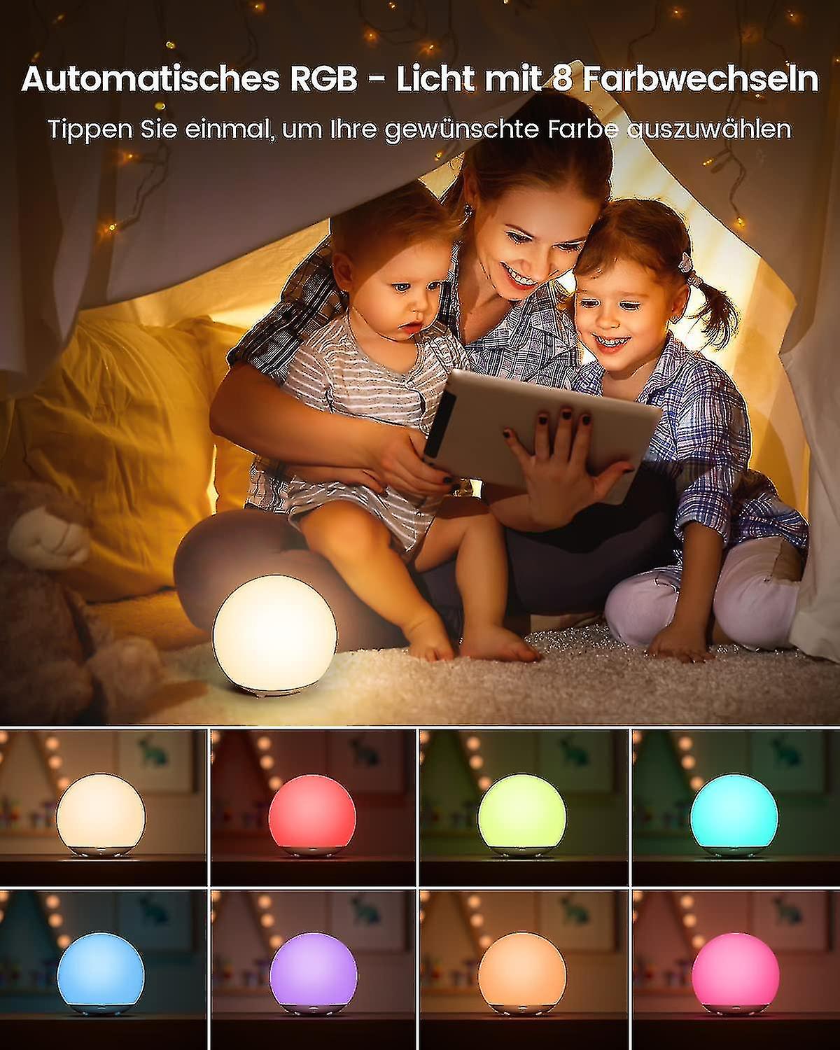 Toddler Night Light， Baby Night Light， Night Light - Dimmable， Memory Function， Timer， Rgb