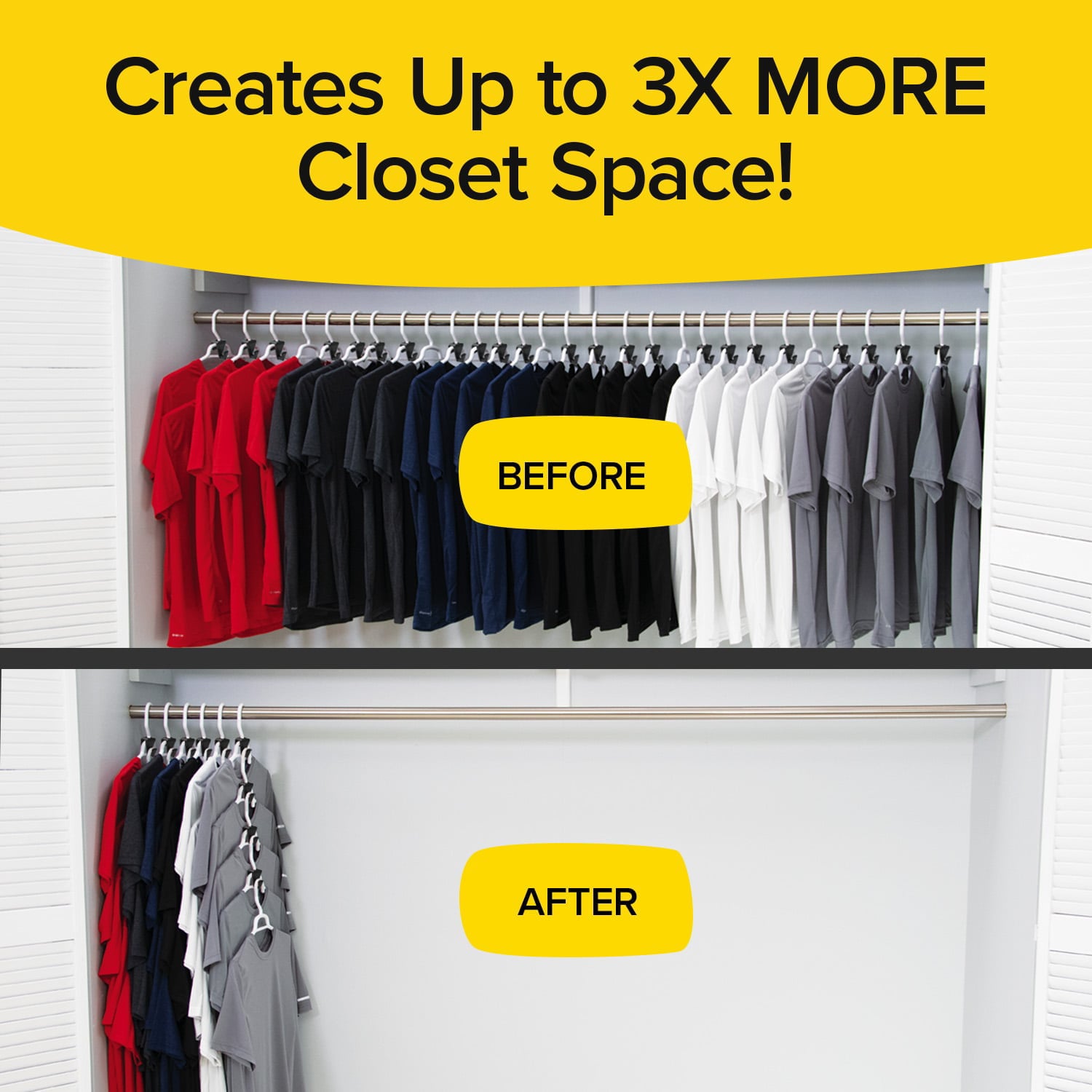 RUBY Space Triangles AS-SEEN-ON-TV, Creates Up to 3X More Closet Space, 4 Pack