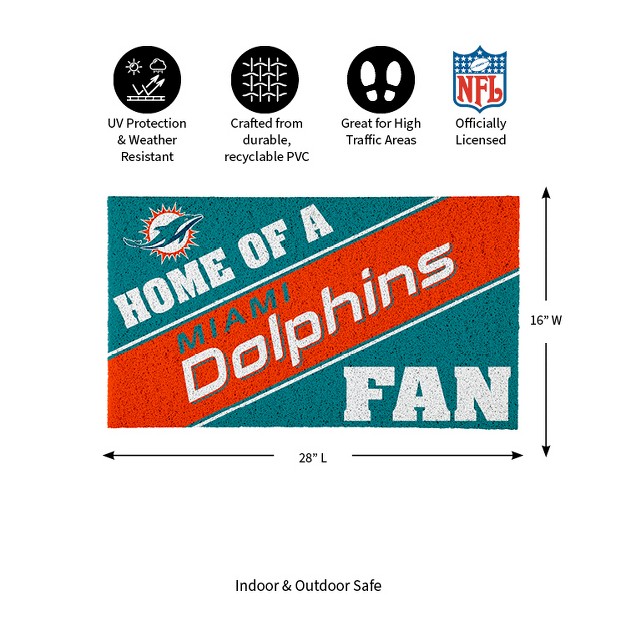 Evergreen Miami Dolphins Pvc Mat Color