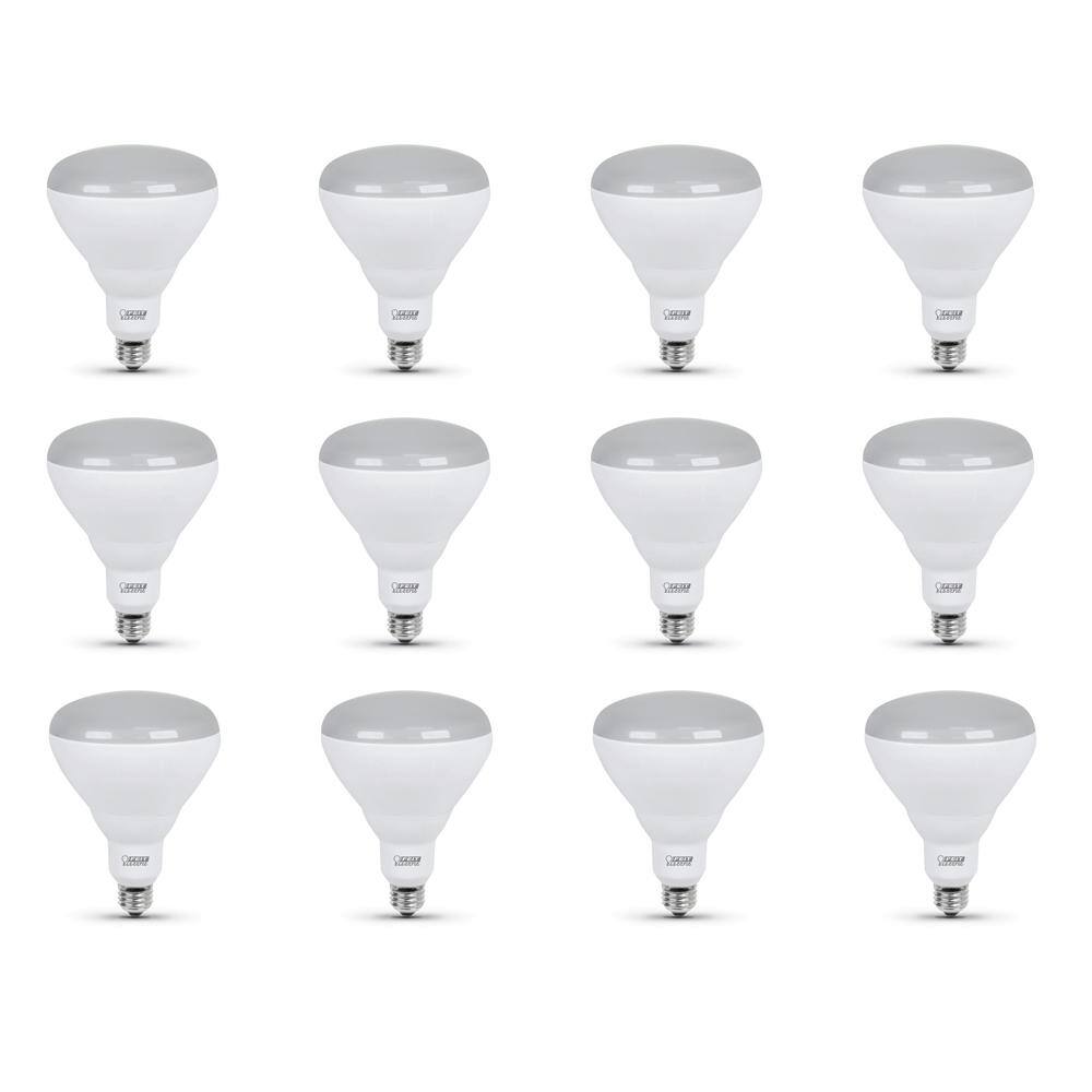 Feit Electric 65-Watt Equivalent BR40 Dimmable CEC Title 20 Energy Star 90+ CRI Flood LED Light Bulb Soft White 2700K (12-Pack) BR40DM927CA12