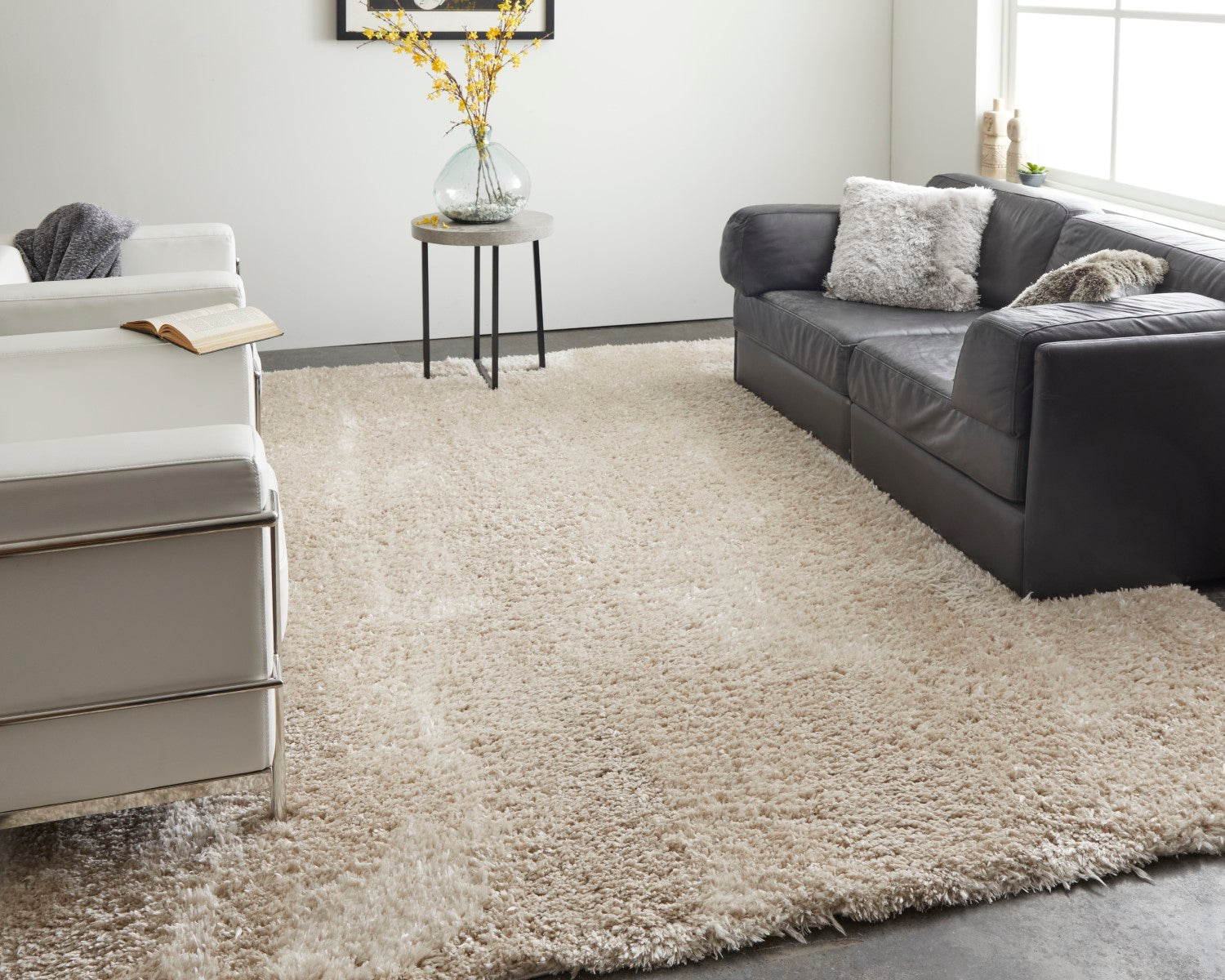 Loman Solid Color Beige Rug