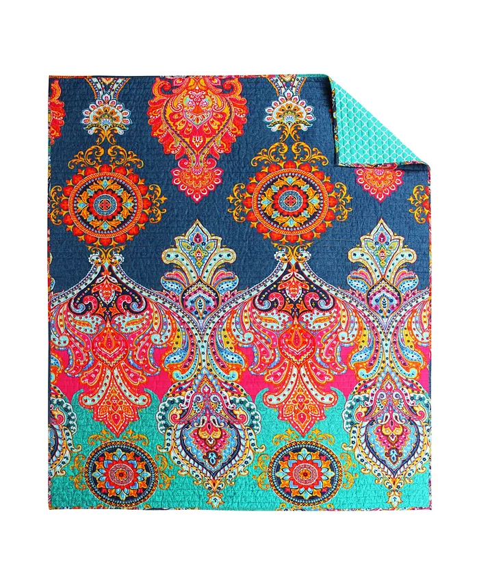 Levtex Fantasia Boho Reversible Quilted Throw， 50